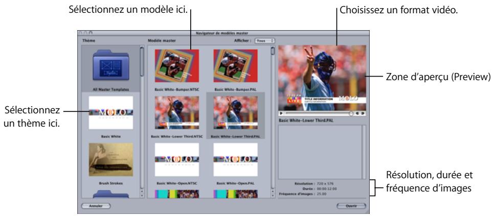 APPLE FINAL CUT PRO 6 - Prévisualisation des modèles master - 1