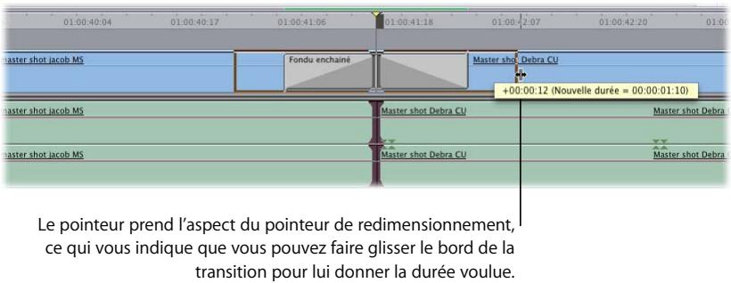 APPLE FINAL CUT PRO 6 - Modification de la durée d'une transition dans la Timeline - 1