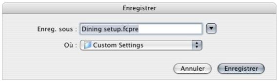 APPLE FINAL CUT PRO 6 - Pour créer une configuration simplifiée : - 1
