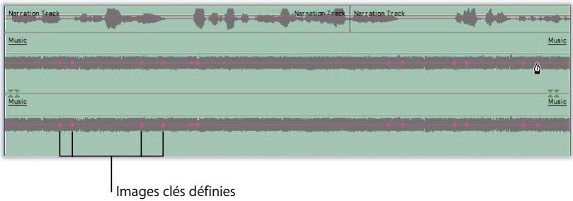 APPLE FINAL CUT PRO 6 - Exemple : utilisation des images clés dans la Timeline pour automatiser les niveaux audio - 2