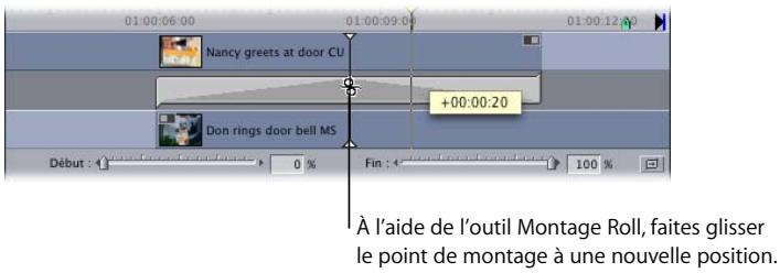 APPLE FINAL CUT PRO 6 - Pour réaliser un Roll et modifier l'emplacement d'une transition : - 1