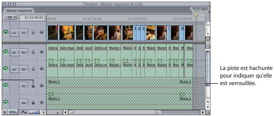 APPLE FINAL CUT PRO 6 - Pour verrouiller une piste audio à l'aide de raccourcis clavier : - 1