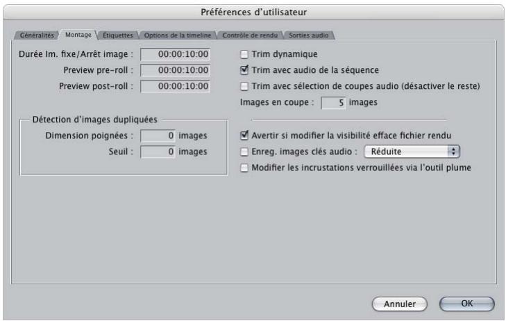 APPLE FINAL CUT PRO 6 - Montage, onglet - 1