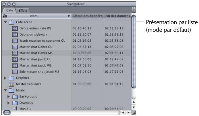 APPLE FINAL CUT PRO 6 - Sélection de présentations dans le Navigateur - 1
