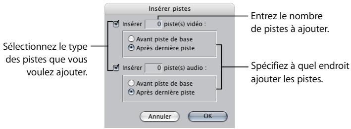 APPLE FINAL CUT PRO 6 - Pour ajouter plusieurs pistes à une séquence : - 1