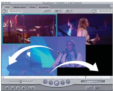 APPLE FINAL CUT PRO 6 - Pour déplacer un angle dans un multiplan : - 1
