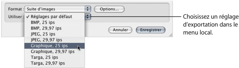APPLE FINAL CUT PRO 6 - Pour exporter une suite d'images numérotées : - 1