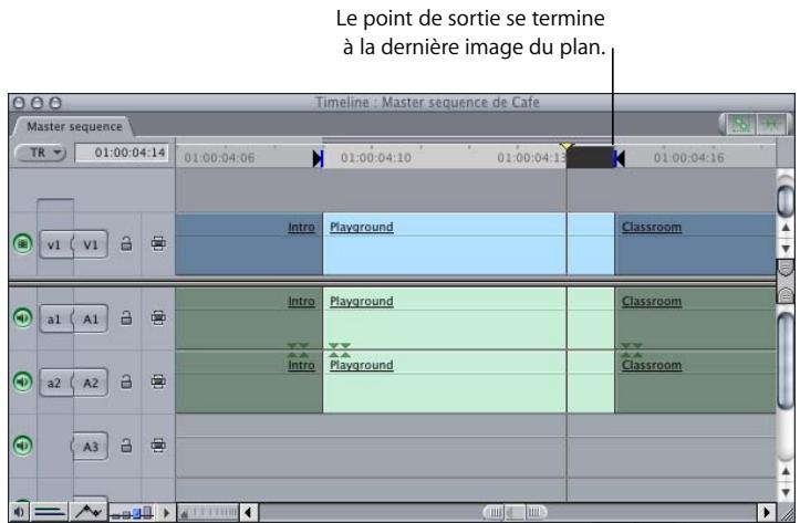 APPLE FINAL CUT PRO 6 - Éléments à prendre en compte lors de la définition d'un point de sortie - 2