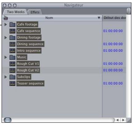 APPLE FINAL CUT PRO 6 - Exemple : consolidation de votre projet et de vos fichiers de données pour l'archivage - 1