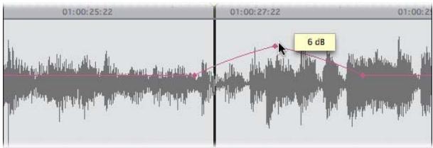 APPLE FINAL CUT PRO 6 - Exemple : utilisation des images clés pour ajuster les niveaux audio - 2