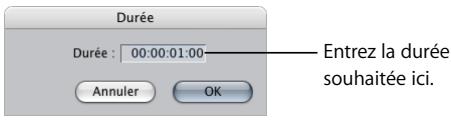 APPLE FINAL CUT PRO 6 - Pour modifier la durée d'une transition dans la Timeline par saisie de timecode : - 1