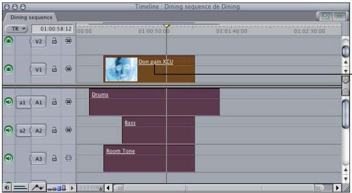 APPLE FINAL CUT PRO 6 - Pour créer un plan fusionné à partir de plusieurs plans dans la Timeline : - 2