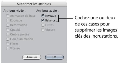 APPLE FINAL CUT PRO 6 - Pour supprimer les images clés à l'aide de la commande Supprimer les attributs : - 1
