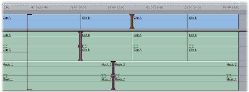 APPLE FINAL CUT PRO 6 - Sélection de plusieurs points de montage - 1