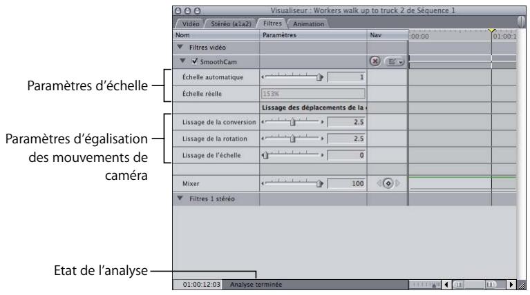 APPLE FINAL CUT PRO 6 - Réglage des paramètres du filtre SmoothCam - 1