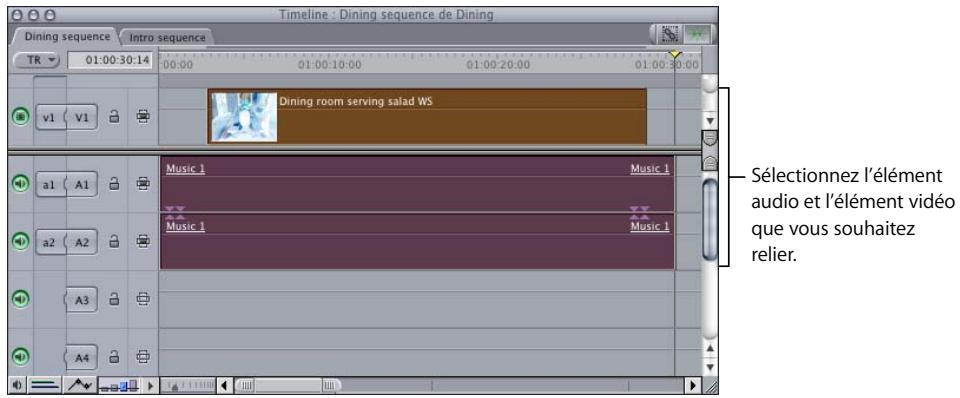 APPLE FINAL CUT PRO 6 - Pour lier des éléments de plan indépendants dans la Timeline : - 2