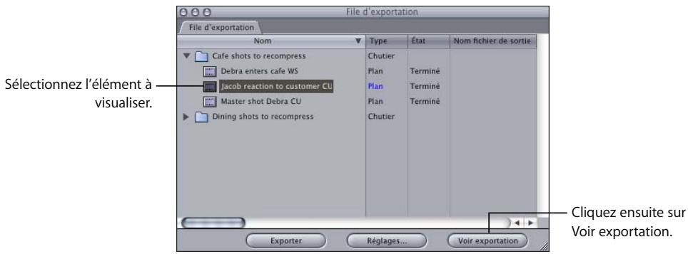 APPLE FINAL CUT PRO 6 - Ouverture des fichiers exportés par lot dans le Visualiseur - 1