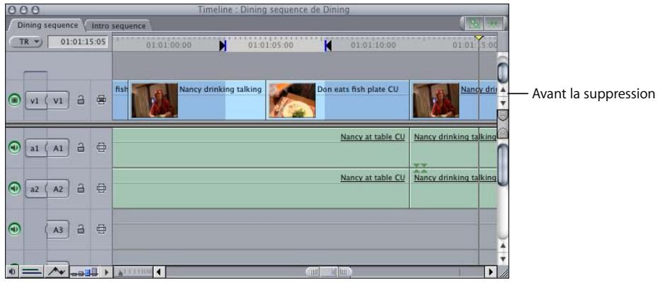 APPLE FINAL CUT PRO 6 - Utilisation de la Sélection automatique pour spécifier les pistes concernées par la sélection - 2