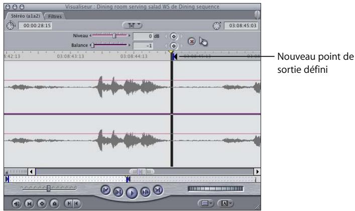 APPLE FINAL CUT PRO 6 - Glissez l'élément audio de la séquence vers le Visualiseur. - 2