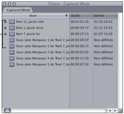 APPLE FINAL CUT PRO 6 - Pour transformer les marqueurs d'un plan en sous-plans : - 2