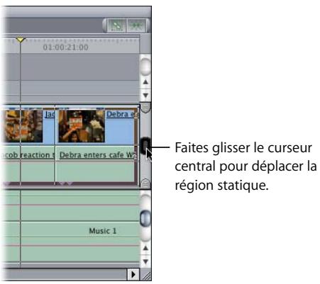 APPLE FINAL CUT PRO 6 - Pour créer une région statique pour des pistes audio et vidéo : - 2