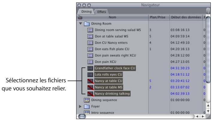 APPLE FINAL CUT PRO 6 - Sélectionnez les plans que vous souhaitez relier. - 1
