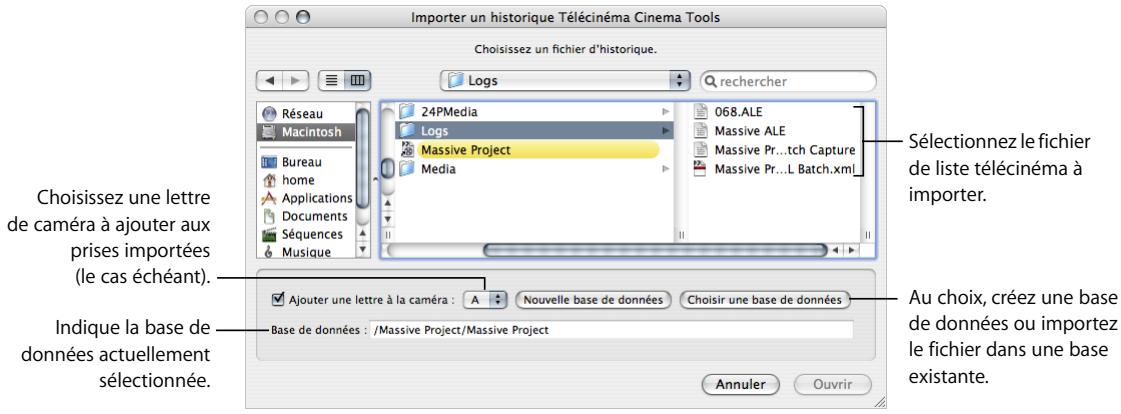 APPLE FINAL CUT PRO 6 - Pour importer une liste télécinéma dans Final Cut Pro : - 1