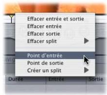 APPLE FINAL CUT PRO 6 - Pour définir des points d'entrée et de sortie dans le Canevas ou la Timeline : - 2