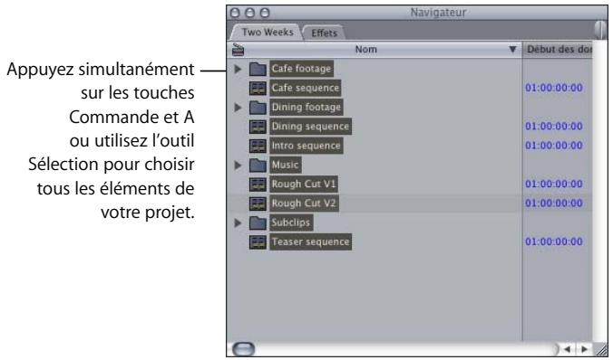 APPLE FINAL CUT PRO 6 - Exemple : recompression de fichiers de données sur un projet entier pour effectuer un montage sur un Ordinateur portable - 1