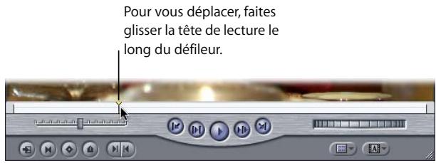 APPLE FINAL CUT PRO 6 - Pour faire défiler un plan ou une séquence : - 1