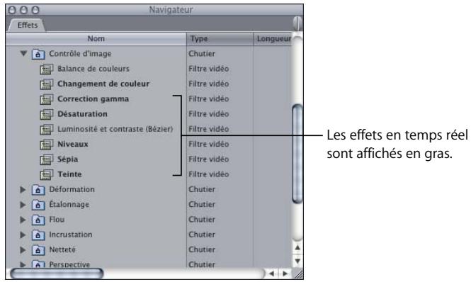 APPLE FINAL CUT PRO 6 - Noms d'effets affichés en gras - 1