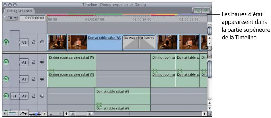 APPLE FINAL CUT PRO 6 - À propos des barres d'état de rendu - 1