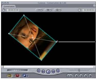 APPLE FINAL CUT PRO 6 - Pour dimensionner et faire pivoter un plan : - 1