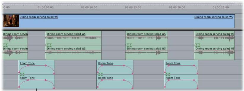 APPLE FINAL CUT PRO 6 - Exemple : remplacement de données audio parasites par des bruits d'ambiance - 4