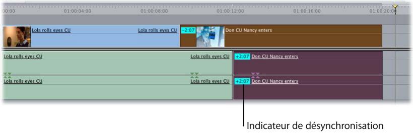 APPLE FINAL CUT PRO 6 - Pour marquer des éléments de plan désynchronisés comme synchronisés : - 1