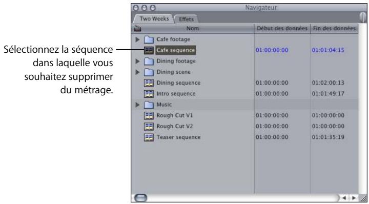 APPLE FINAL CUT PRO 6 - Exemple : suppression de données non utilisées d'une séquence - 1