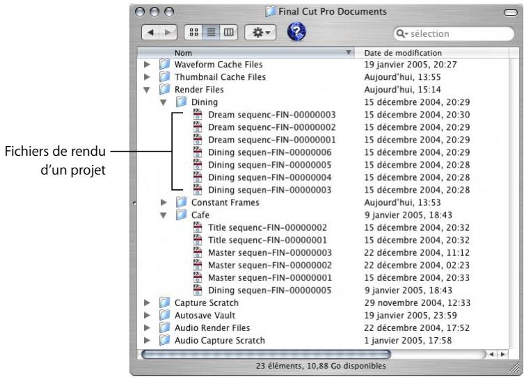 APPLE FINAL CUT PRO 6 - Emplacement des fichiers de rendu - 1