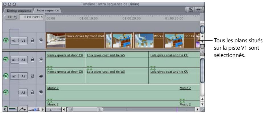 APPLE FINAL CUT PRO 6 - Sélection de tous les plans d'une piste - 1