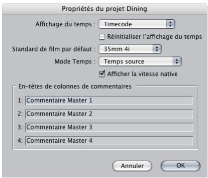 APPLE FINAL CUT PRO 6 - Changement global des options d'affichage du timecode - 1