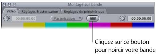 APPLE FINAL CUT PRO 6 - Pour préparer une bande avec du noir et du timecode : - 1