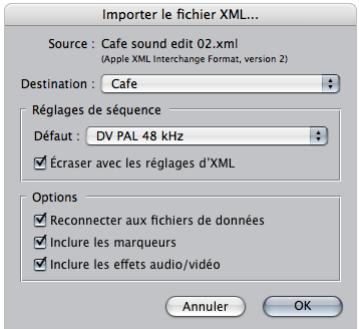 APPLE FINAL CUT PRO 6 - Pour exporter un mixdown et ouvrir une nouvelle copie d'une séquence Final Cut Pro contenant ce mixdown : - 2