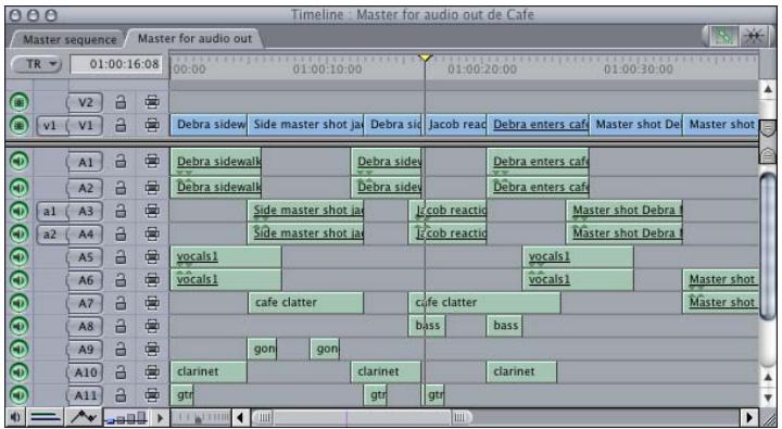 APPLE FINAL CUT PRO 6 - Exemple : exportation de 12 pistes vers trois fichiers audio stéréo - 2
