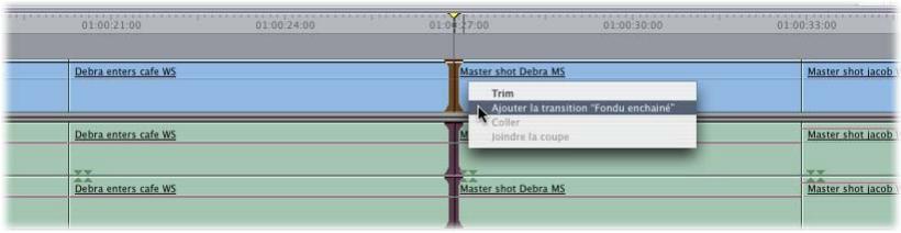 APPLE FINAL CUT PRO 6 - Ajout rapide de la transition par défaut à des plans de votre séquence - 2