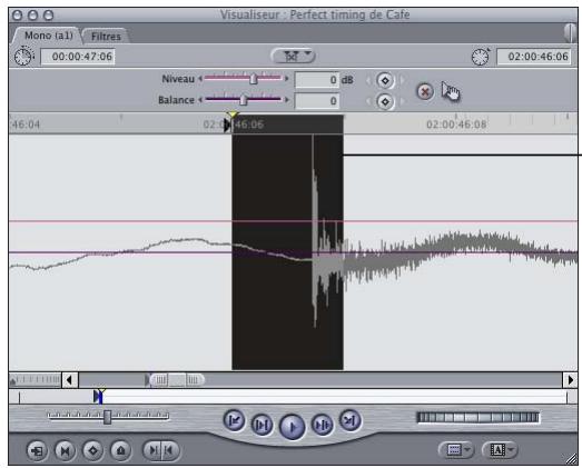 APPLE FINAL CUT PRO 6 - Pour naviguer dans un plan par fraction d'image : - 1