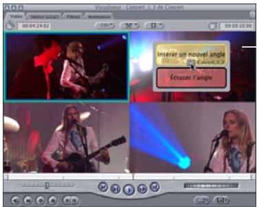 APPLE FINAL CUT PRO 6 - Pour insérer un nouvel angle dans le multiplan en cours : - 1