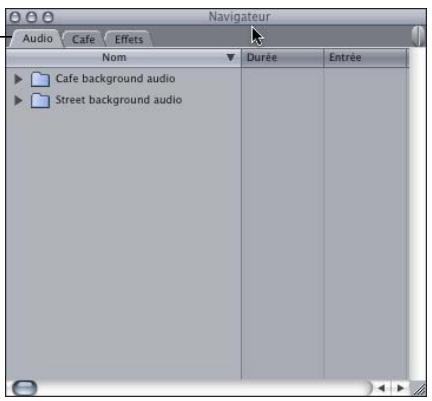 APPLE FINAL CUT PRO 6 - Pour transformer un chutier ouvert dans sa propre fenêtre en un onglet du Navigateur : - 2