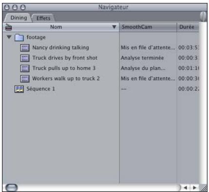 APPLE FINAL CUT PRO 6 - La colonne SmoothCam du Navigateur - 1