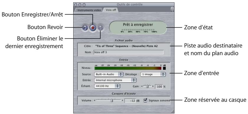 APPLE FINAL CUT PRO 6 - Pour ouvrir l'outil Voix off : - 1
