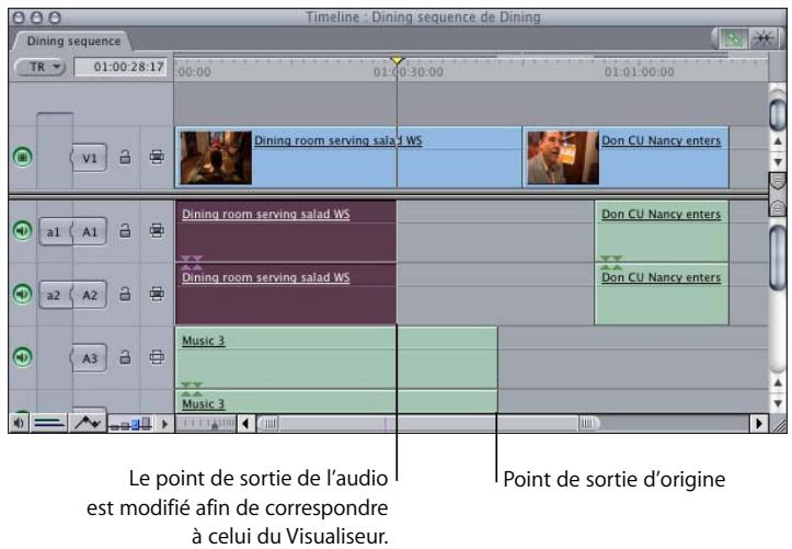 APPLE FINAL CUT PRO 6 - Glissez l'élément audio de la séquence vers le Visualiseur. - 3