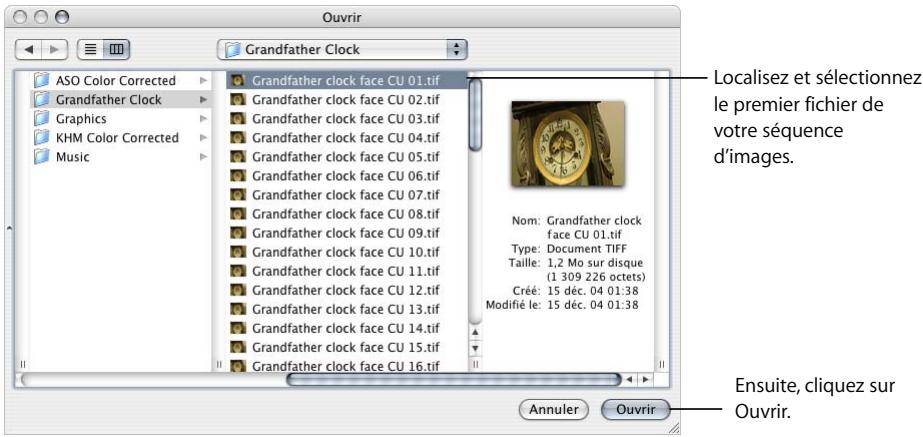 APPLE FINAL CUT PRO 6 - Pour convertir une séquence d'images numérotées en séquence QuickTime : - 1